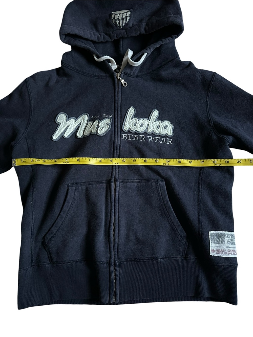 Vintage Navy Canadian Muskoka Bearwear Heavyweight Hoodie size S - Picture 8 of 13